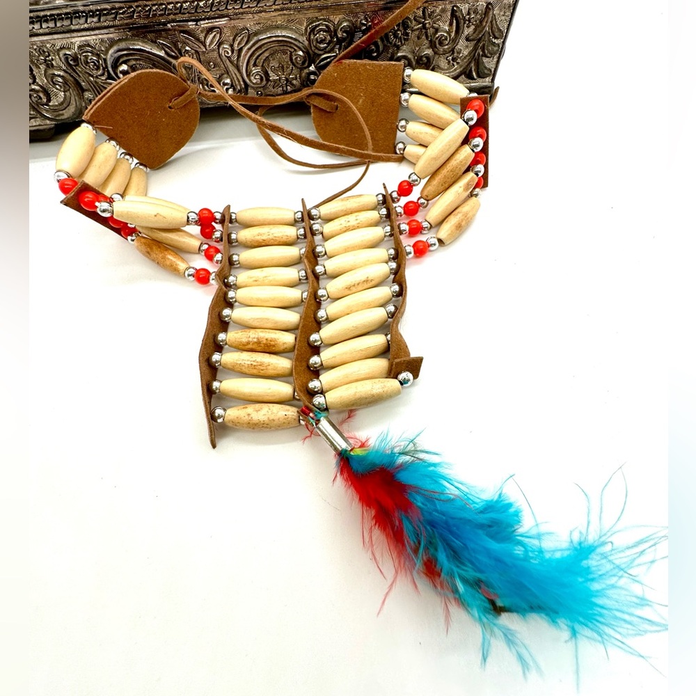 Fashion Tribal Hairpipe Feather Necklace